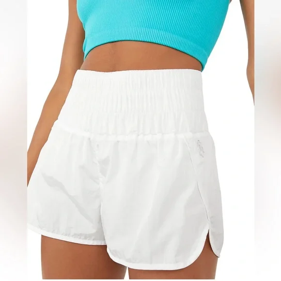 FP Movement Way Home Shorts Optic White Smocked High Rise Small - Picture 7 of 16